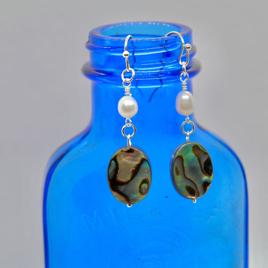 Abalone and Pearl Earrings