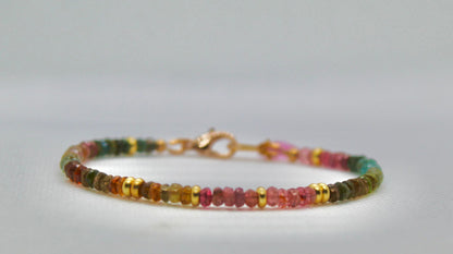 Delicate Multi-Colored Tourmaline Beaded Bracelet