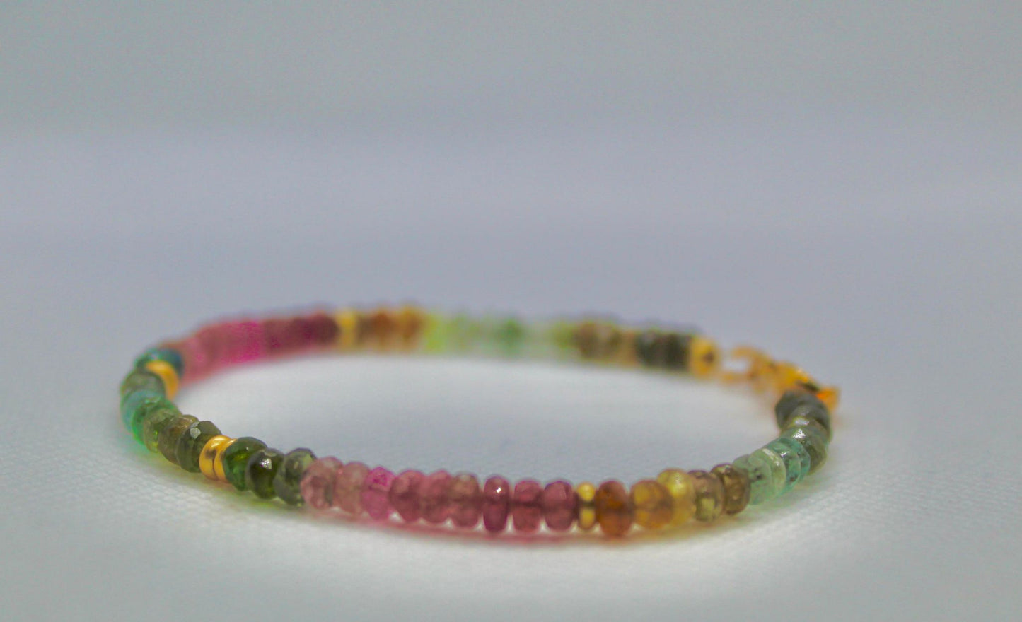 Delicate Multi-Colored Tourmaline Beaded Bracelet