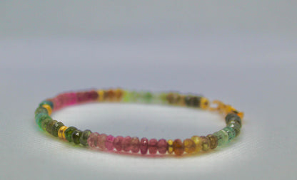 Delicate Multi-Colored Tourmaline Beaded Bracelet