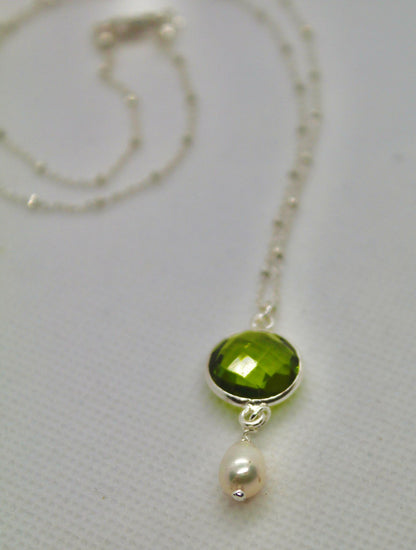 Peridot and Freshwater Pearl Necklace