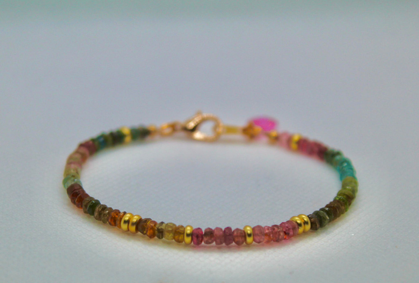 Delicate Multi-Colored Tourmaline Beaded Bracelet