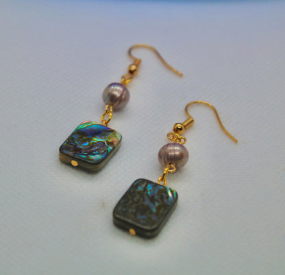 Abalone and Pearl Earrings