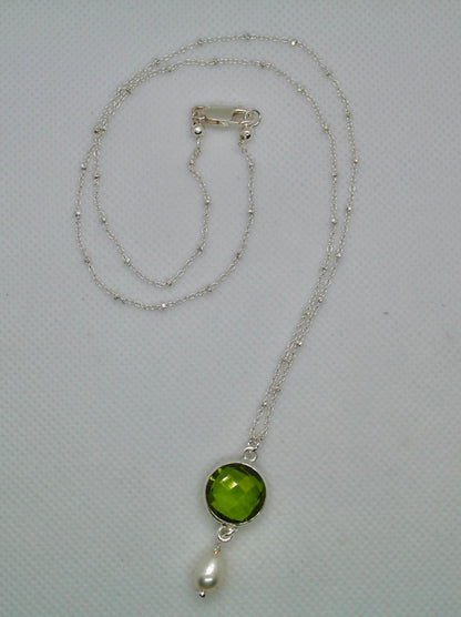 Peridot and Freshwater Pearl Necklace