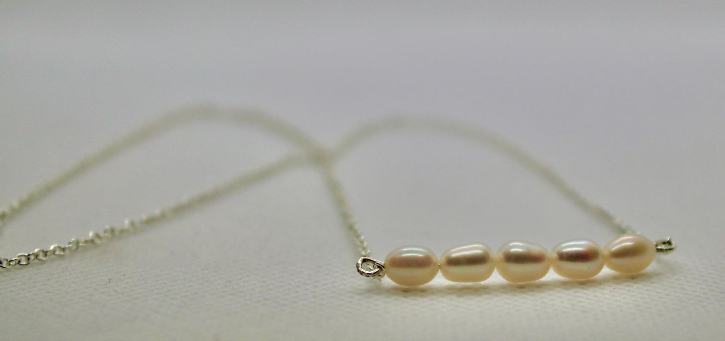 Dainty Freshwater Pearl Bar Necklace