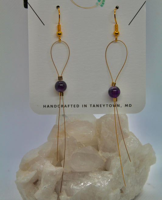 Gemstone Wire Earrings